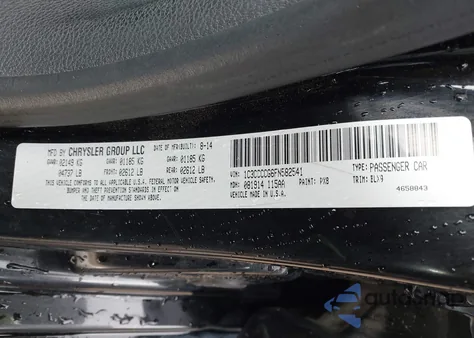 2015 Chrysler 200 C z USA, uszkodzony, nr VIN 1C3CCCCG6FN582541